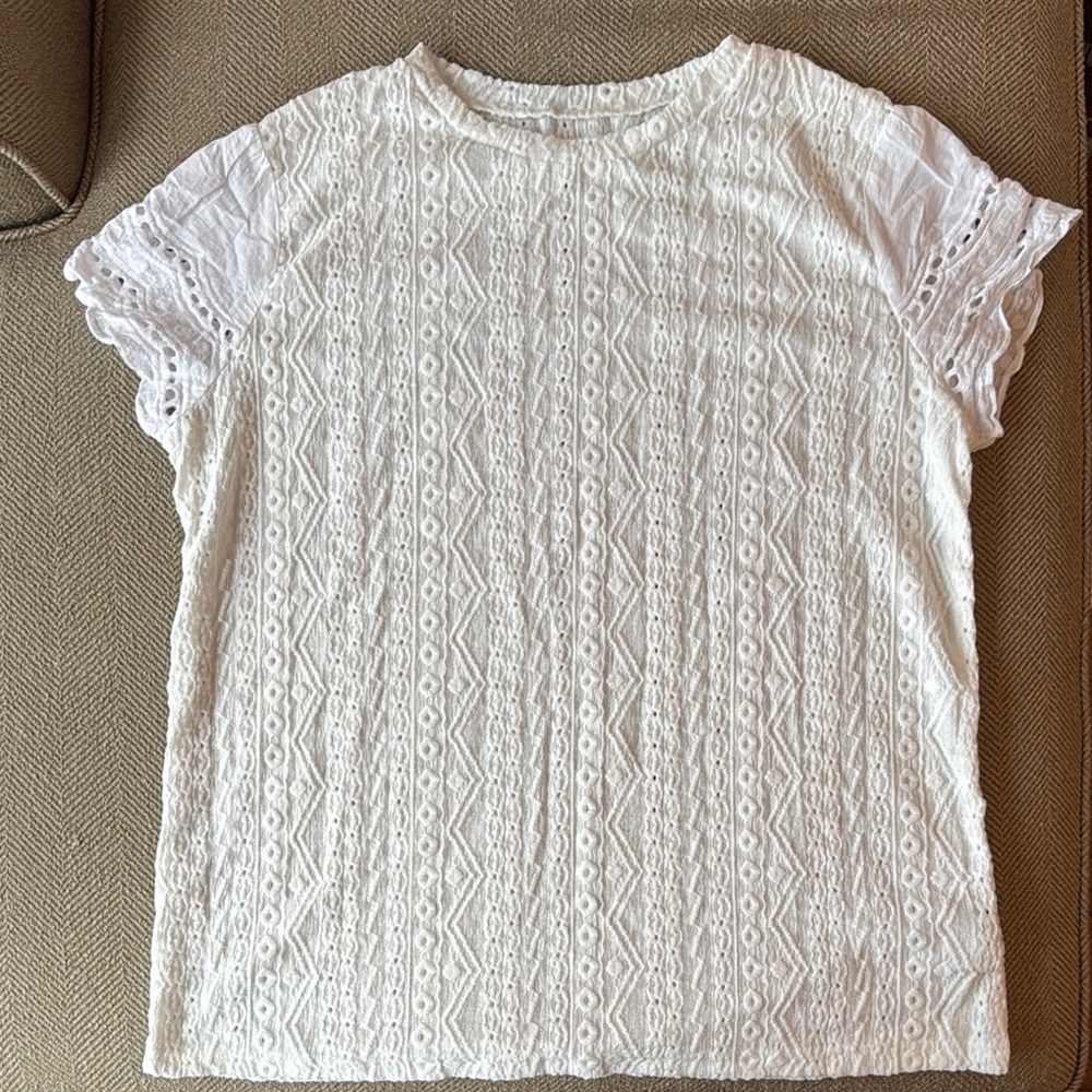 Eyelet Embroidery Scallop Women's Top